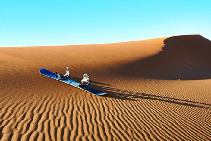 Sandboarding in Zagora Desert